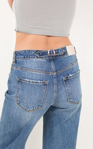 *Restock* Dual Accent Crossover Cuff Detailing Denim Jeans