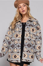 Load image into Gallery viewer, Long Sleeve Printed Fleece Shacket