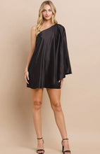 Load image into Gallery viewer, Satin Draped One Shoulder Dress
