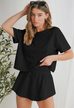 Load image into Gallery viewer, Cropped Tee&amp; Ruffled High Waist Skort Set
