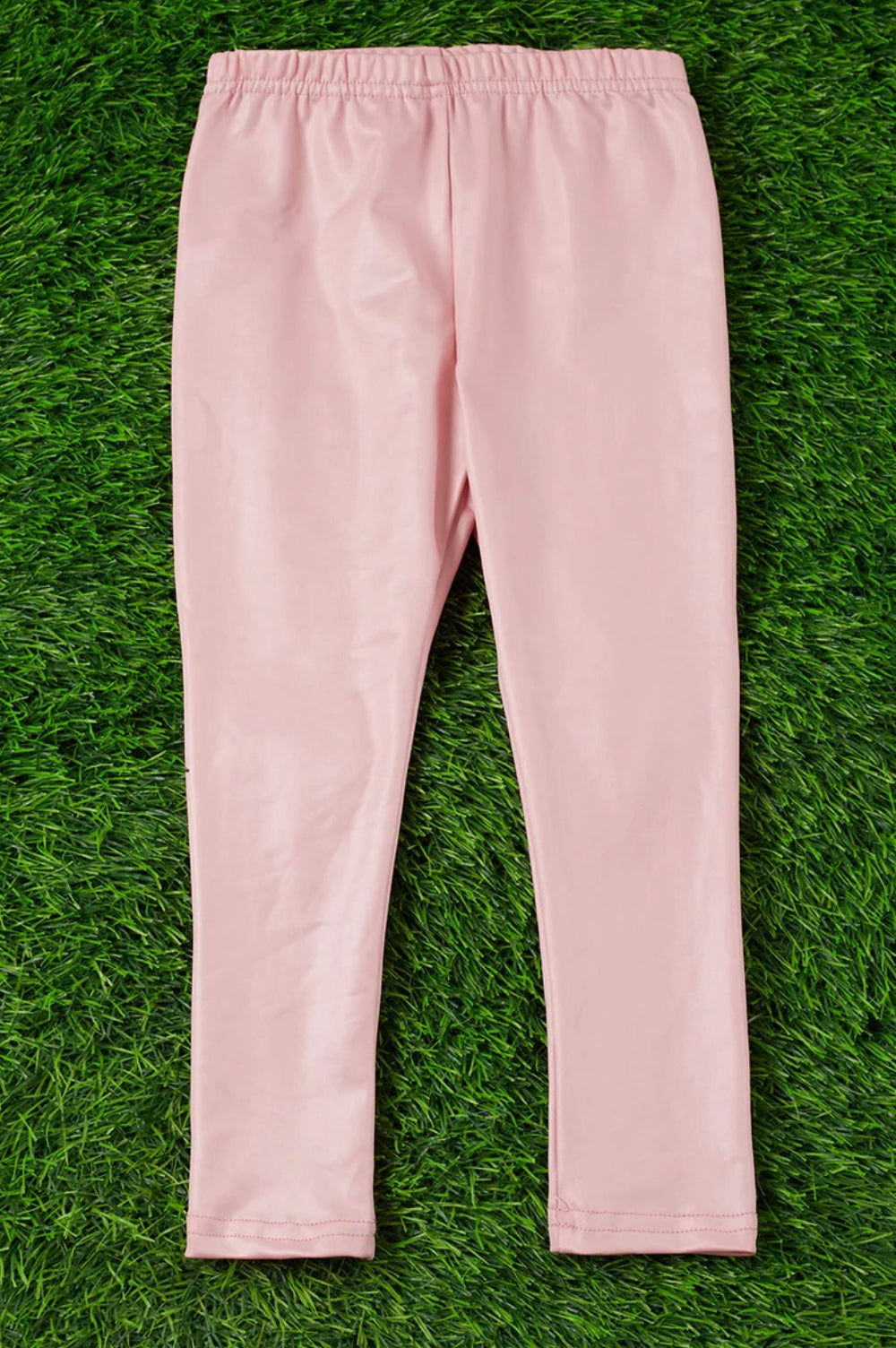 Blush Pink Satin Silk Stretchy Leggings