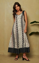 Load image into Gallery viewer, Contrast Denim Open Smocking Back Pleated Dress