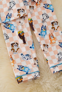 Character Checkered Printed Pajama Set