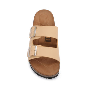 Soft Cork Double Strap Banded Slider Sandals