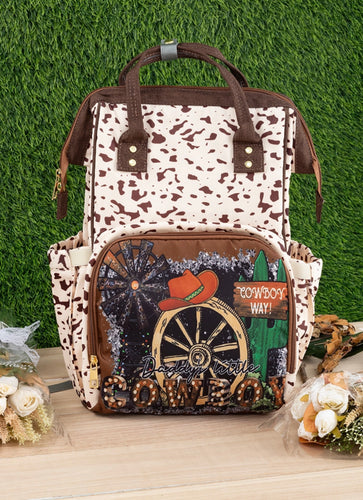 Cowboy Way Printed Diaper Bag