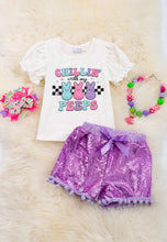 Load image into Gallery viewer, Chillin with My Peeps&quot; Top &amp; Sequins Shorts
