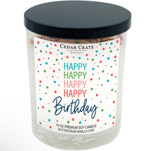 Load image into Gallery viewer, Happy Happy Happy Happy Birthday | 100% Soy Candle