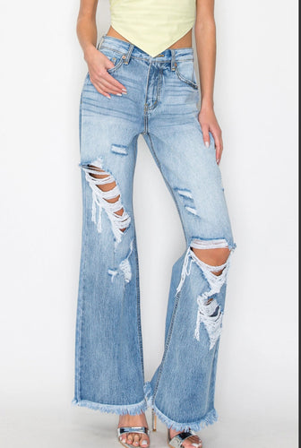 *Restock Hybrid Fabric* High Rise Wide Leg Denim Jeans