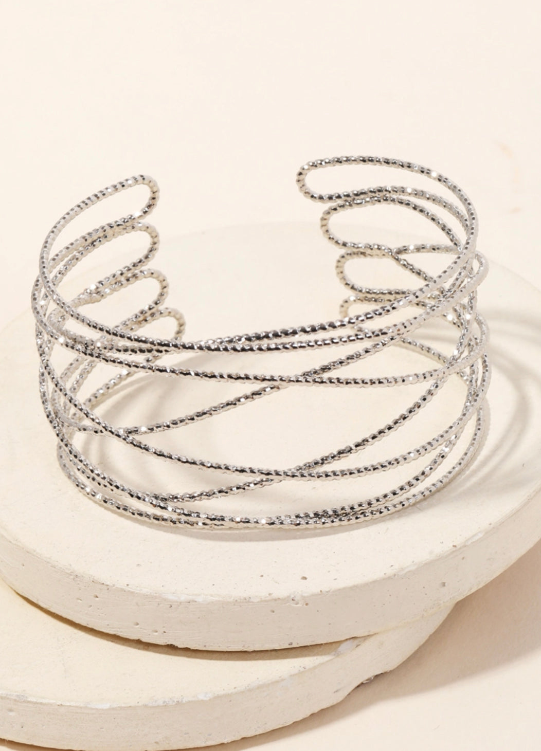 Multi Strand Metallic Cuff Bracelet