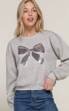 Load image into Gallery viewer, Plus Size Heather Grey Long Sleeve Crew Neck Sequin Detail Inner Fleece Sweatshirt