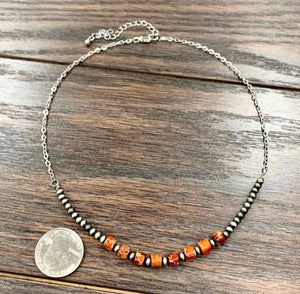 Orange Gemstone Choker Necklace