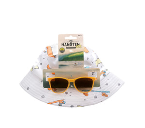 Kids Sunglasses with Hat Combo Set Hang Ten Brand