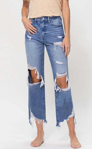 Super High Rise Ankle Straight Jeans