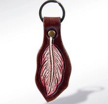 Load image into Gallery viewer, Hand Tooled Genuine Leather Keyring 2