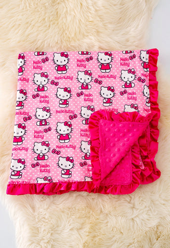 35 X 35 Character Printed Baby Blanket W/Ruffle Trim