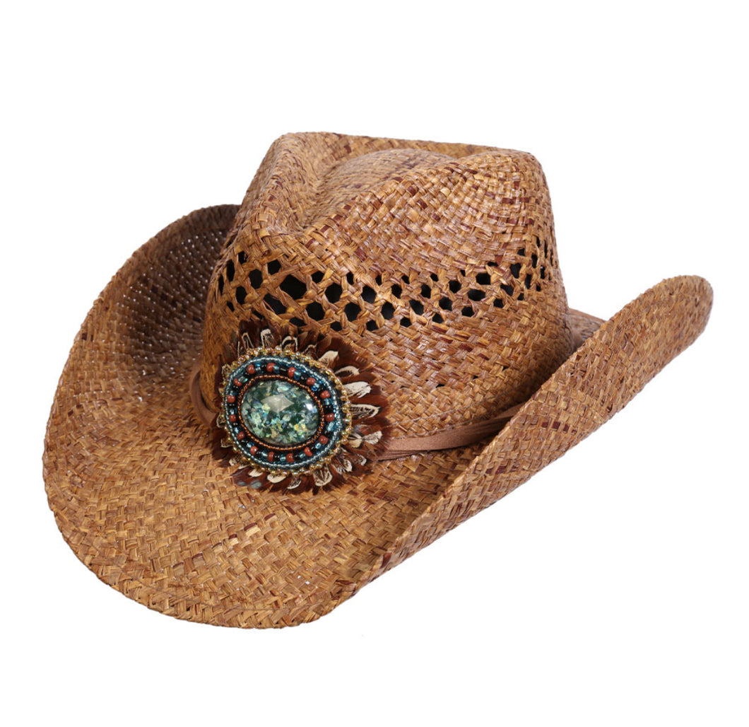 Navajo Western Raffia Shapeable Hat