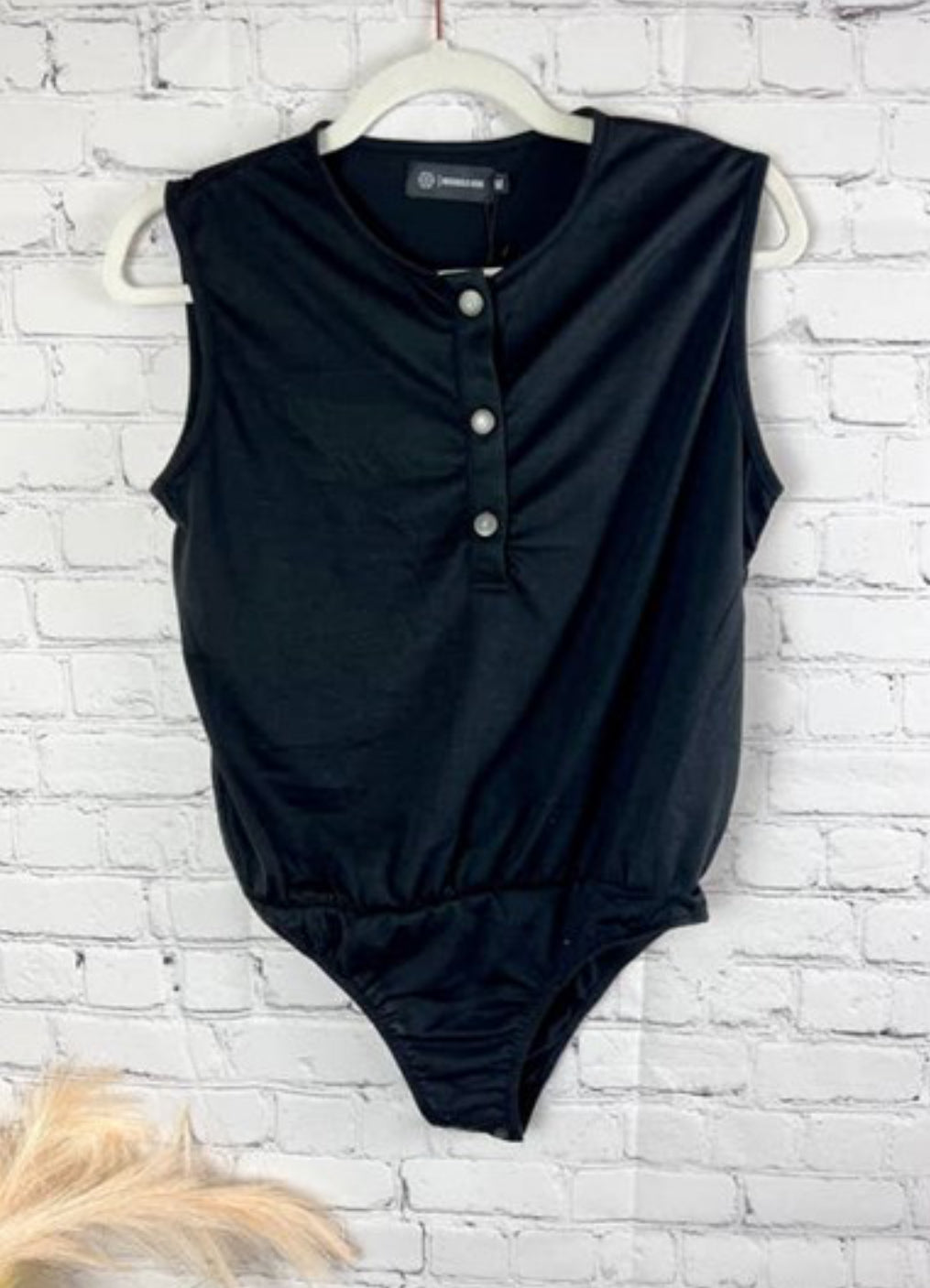 Two Steppin' Sleeveless Henley Bodysuit