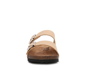 Soft Cork Double Strap Banded Slider Sandals