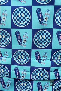 Blue Checker Skateboard Backpack
