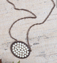 Load image into Gallery viewer, Bumpily Bamboozled Bronze Necklace With A Beaded Pendant