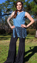 Load image into Gallery viewer, Fringe Benefits Sleeveless Chambray Top