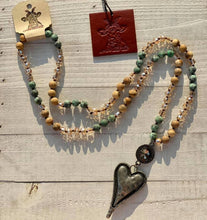 Load image into Gallery viewer, African Turquoise Heart Necklace