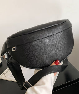 Black Vegan Leather Crossbody Sling Bag