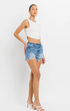 Load image into Gallery viewer, High Rise Bandelss Distressed Shorts