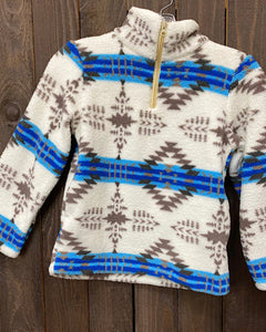 Blue Aztec Print Sherpa Pullover