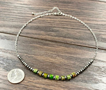 Load image into Gallery viewer, Green Colored Gemstone Choker Necklace