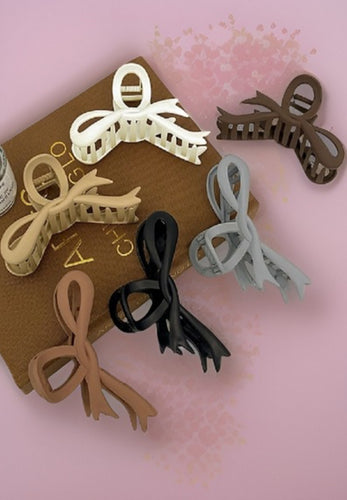 Large Ribbon Bow Shape Matte Hair Clip