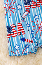 Load image into Gallery viewer, Patriotic Printed Boys Baby Romper W/Snaps