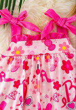 Load image into Gallery viewer, Pink Colorful Dress W/Pink Ruffle Trim