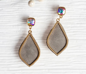 Too Strong to be Dainty Teardrop Earrings, Gray