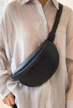 Load image into Gallery viewer, Black Vegan Leather Crossbody Sling Bag