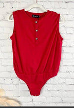 Load image into Gallery viewer, Two Steppin&#39; Sleeveless Henley Bodysuit