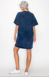 Mineral Washed Ruffle Pocket Dress