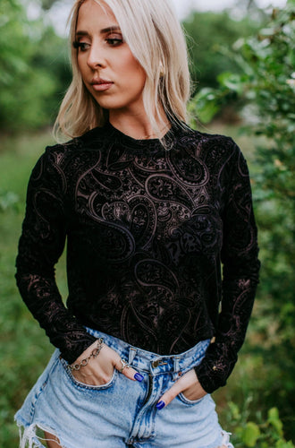 Saddle Up Long Sleeve Mesh Top