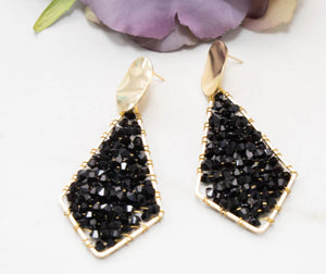 Evening Allure Drop Earrings, Black