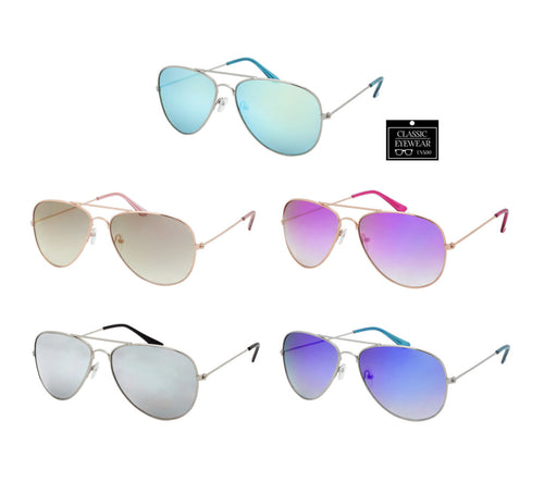 Ladies Aviator Sunglasses Revo Lens Color Mirror Sunglass