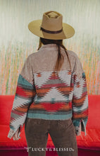 Load image into Gallery viewer, Mocha Corduroy With Aztec Print Jacket