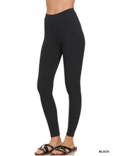 Load image into Gallery viewer, Premium Cotton Full Length Leggings-Black