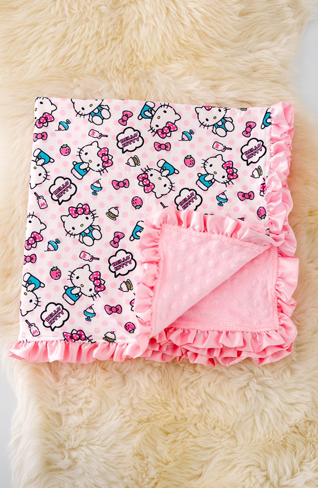 35 X 35 Character Printed Baby Blanket W/Ruffle Trim