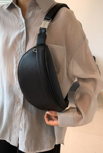 Black Vegan Leather Crossbody Sling Bag