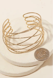 Multi Strand Metallic Cuff Bracelet