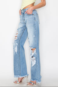 *Restock Hybrid Fabric* High Rise Wide Leg Denim Jeans
