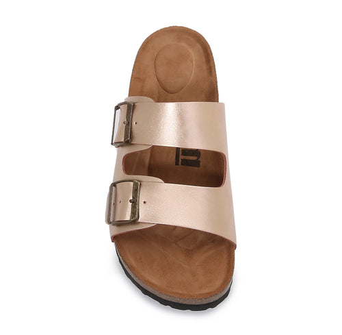 Soft Cork Double Strap Banded Slider Sandals