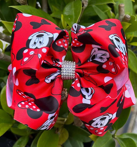 Red Character Printed Hair Bow