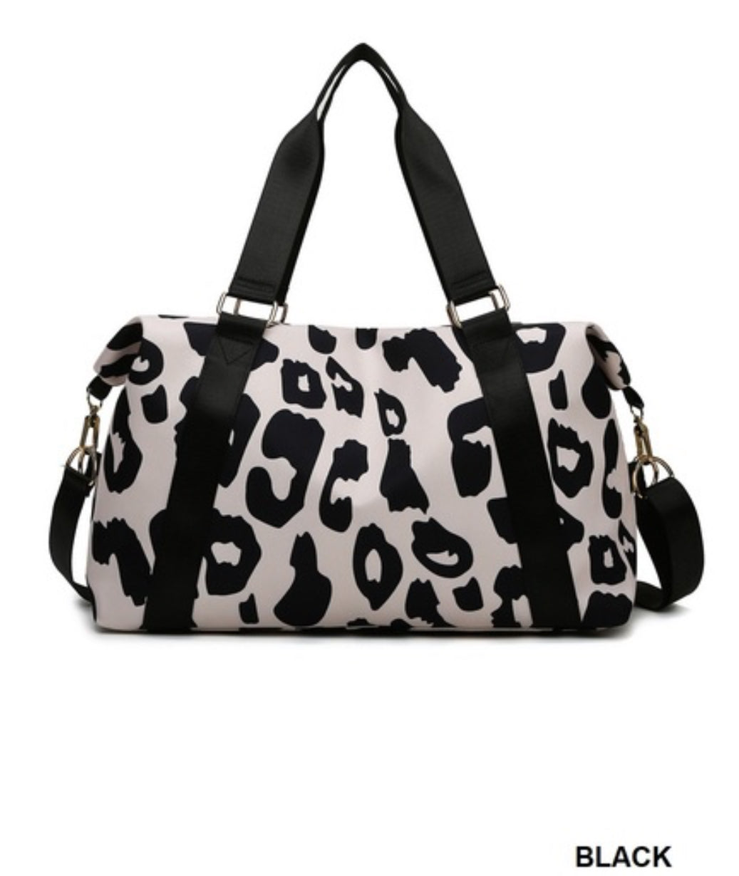 Leopard Print Weekender Travel Duffle Bag