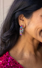 Load image into Gallery viewer, Keep It Stunning Multicolor Rhinestone Silver Hoops